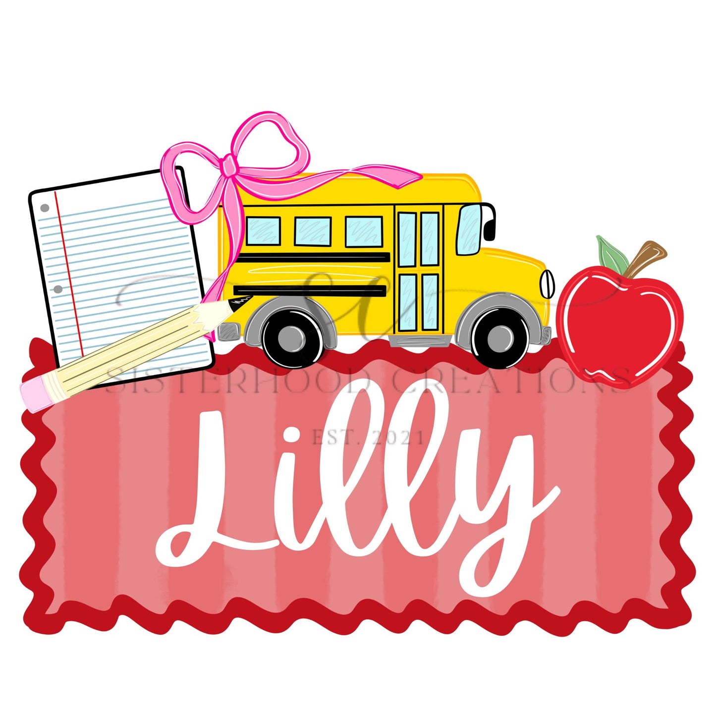 BUS BACK TO SCHOOL- CUSTOM NAME(GIRL)