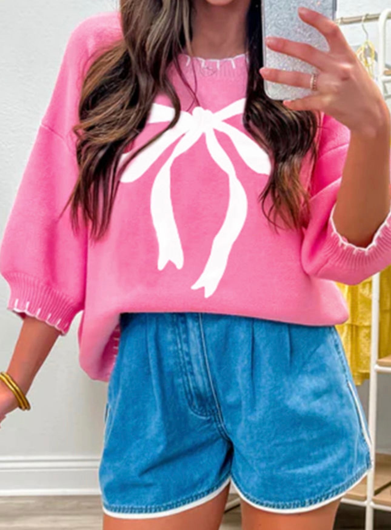 The Pretty in Pink Bow Sweater