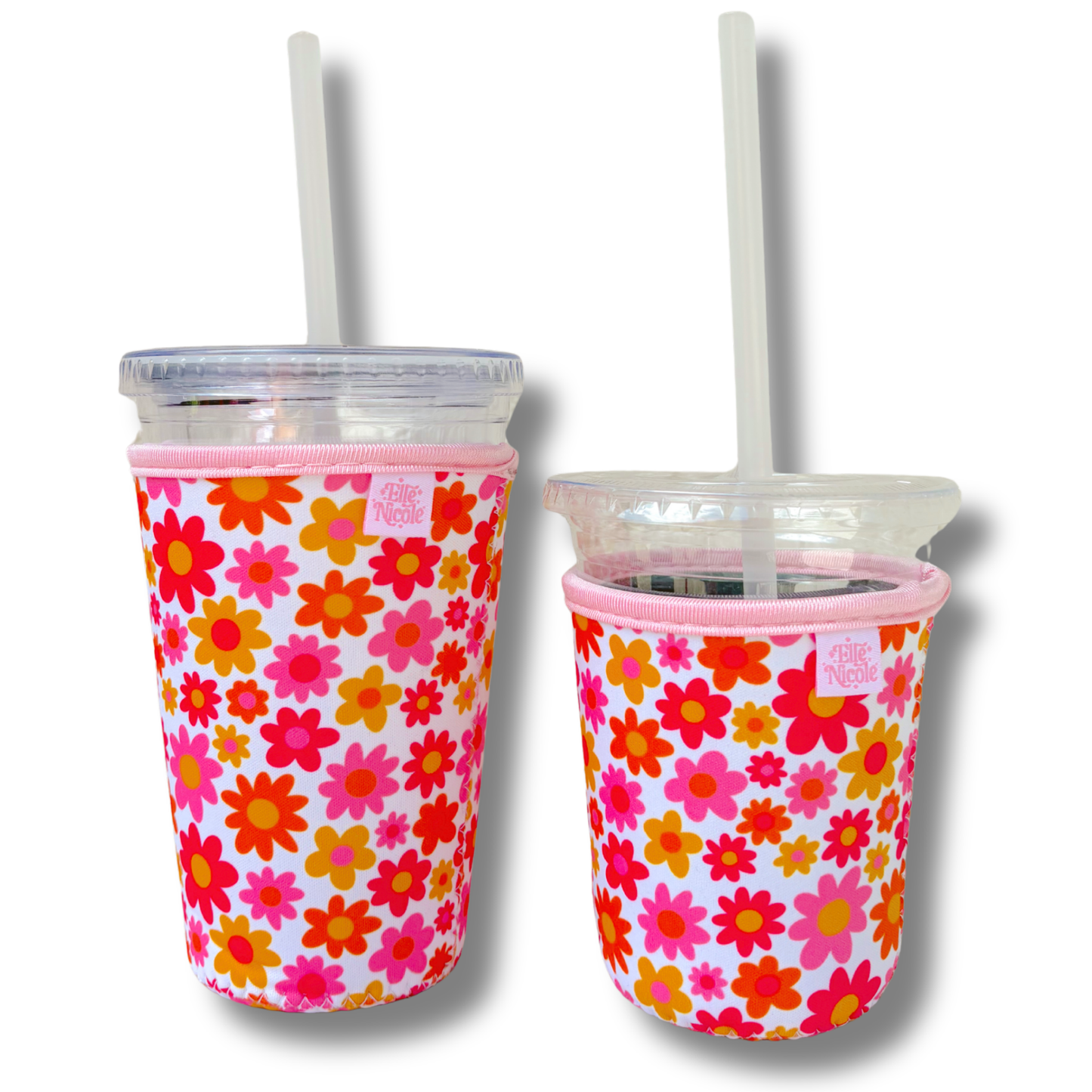 Coffee Cup Cover - Fall Florals - Iced Drink Sleeve