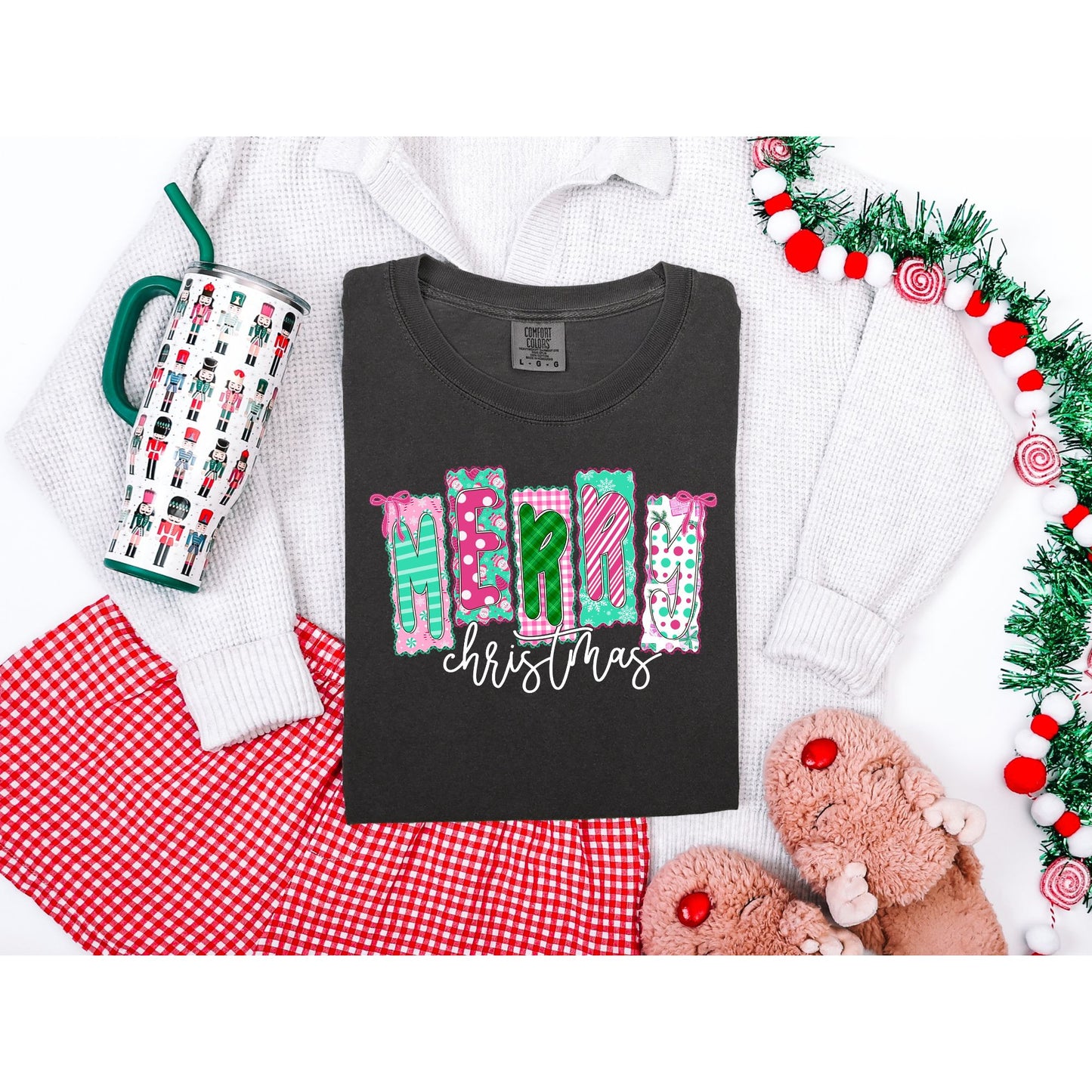🎀 Merry Christmas Patchwork Tee 💕