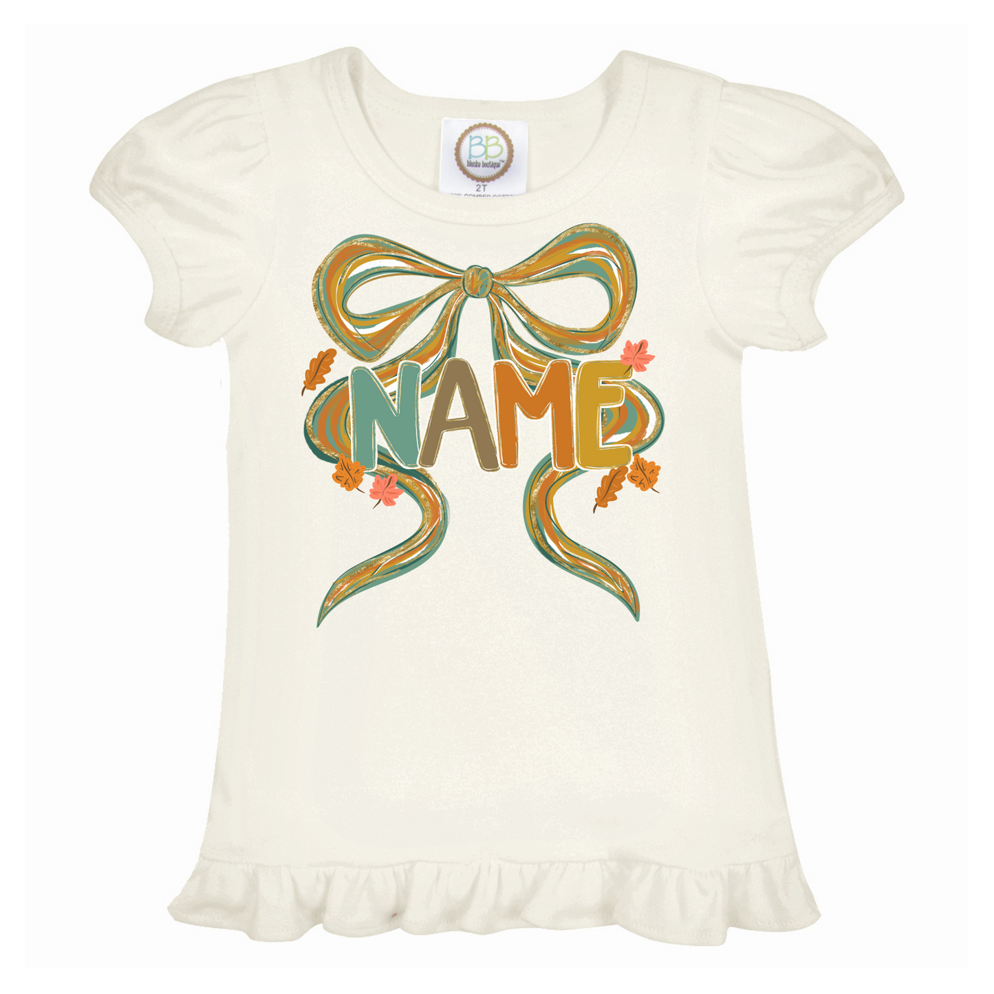 Fall Custom Name Ruffle Tee🍂