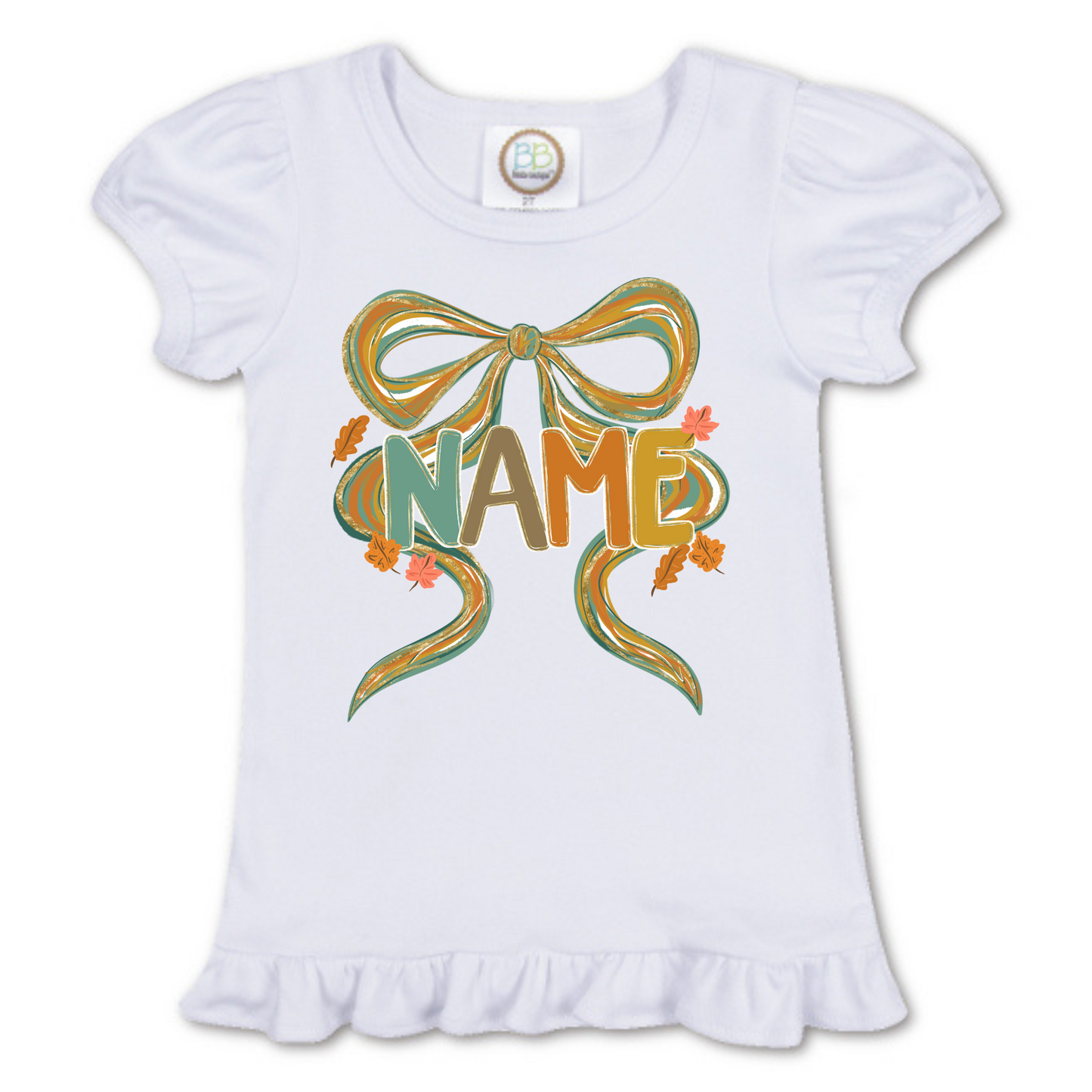 Fall Custom Name Ruffle Tee🍂