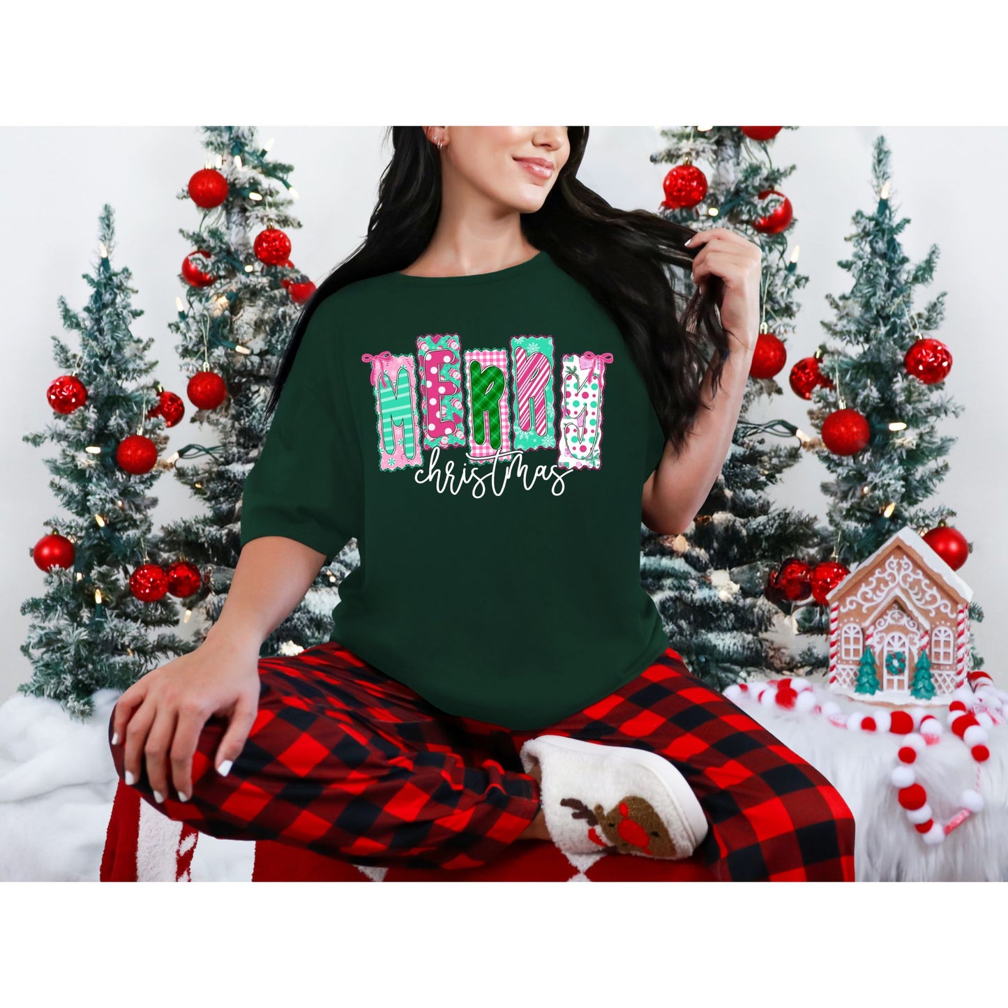 🎀 Merry Christmas Patchwork Tee 💕