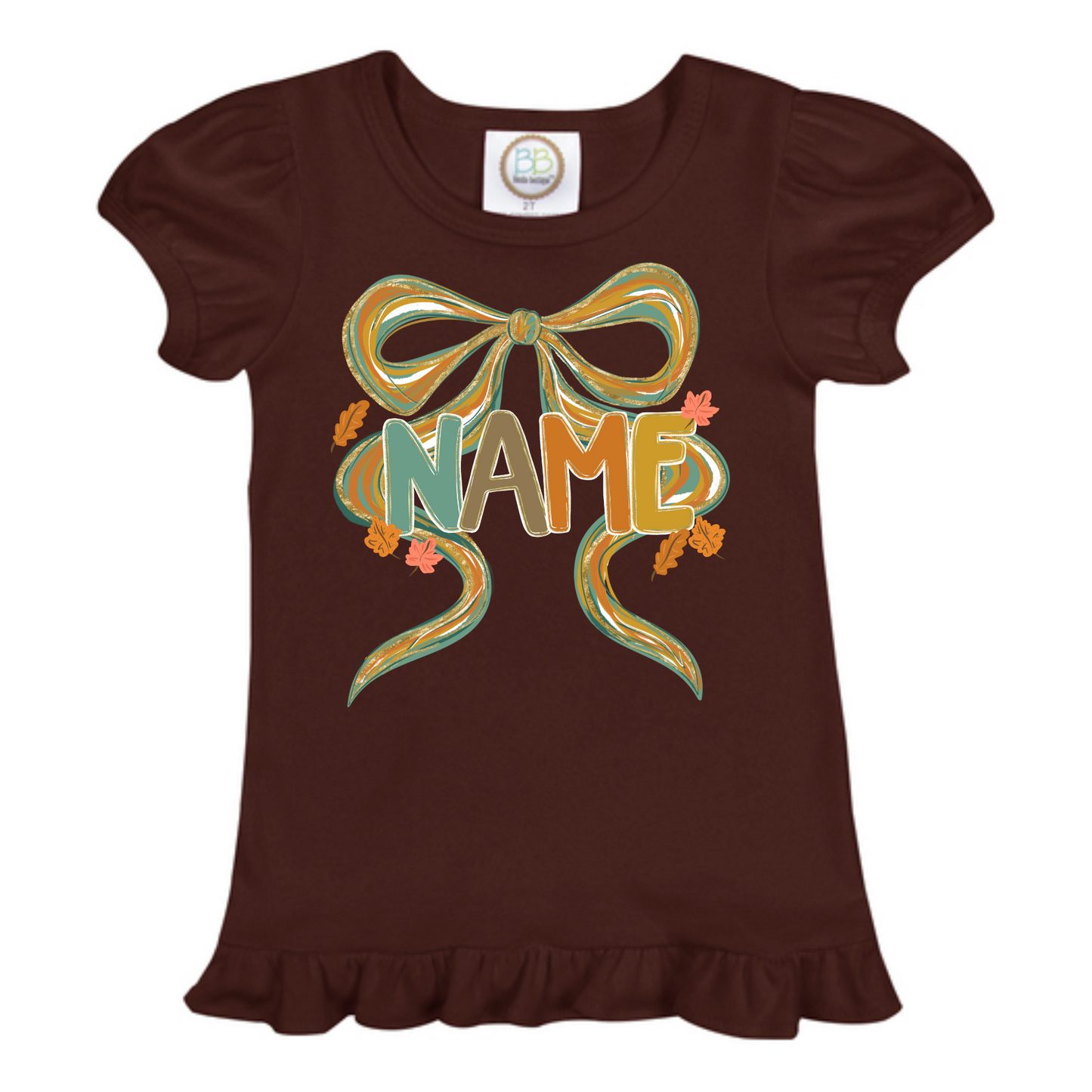 Fall Custom Name Ruffle Tee🍂