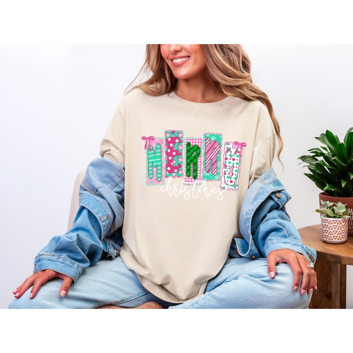 🎀 Merry Christmas Patchwork Tee 💕