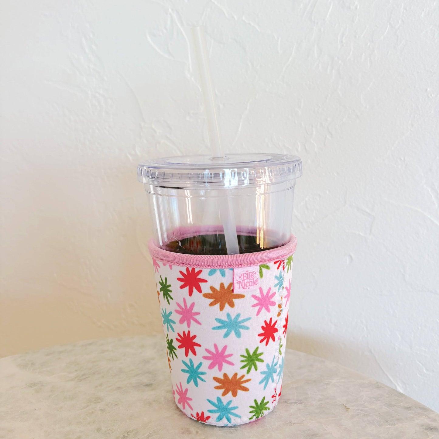 Coffee Cup Cover - Rainbow Stars - Iced Drink Sleeve