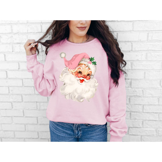 Mommy &amp; Me Pink Santa Sweatshirts