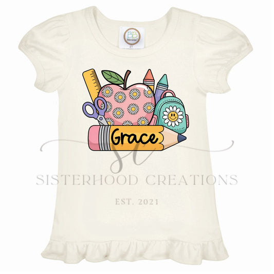 🎀Custom Daisy School Name Tee