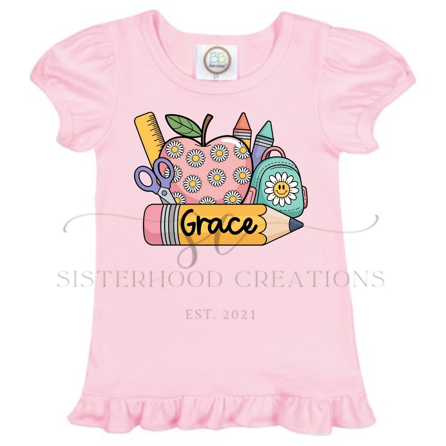 🎀Custom Daisy School Name Tee