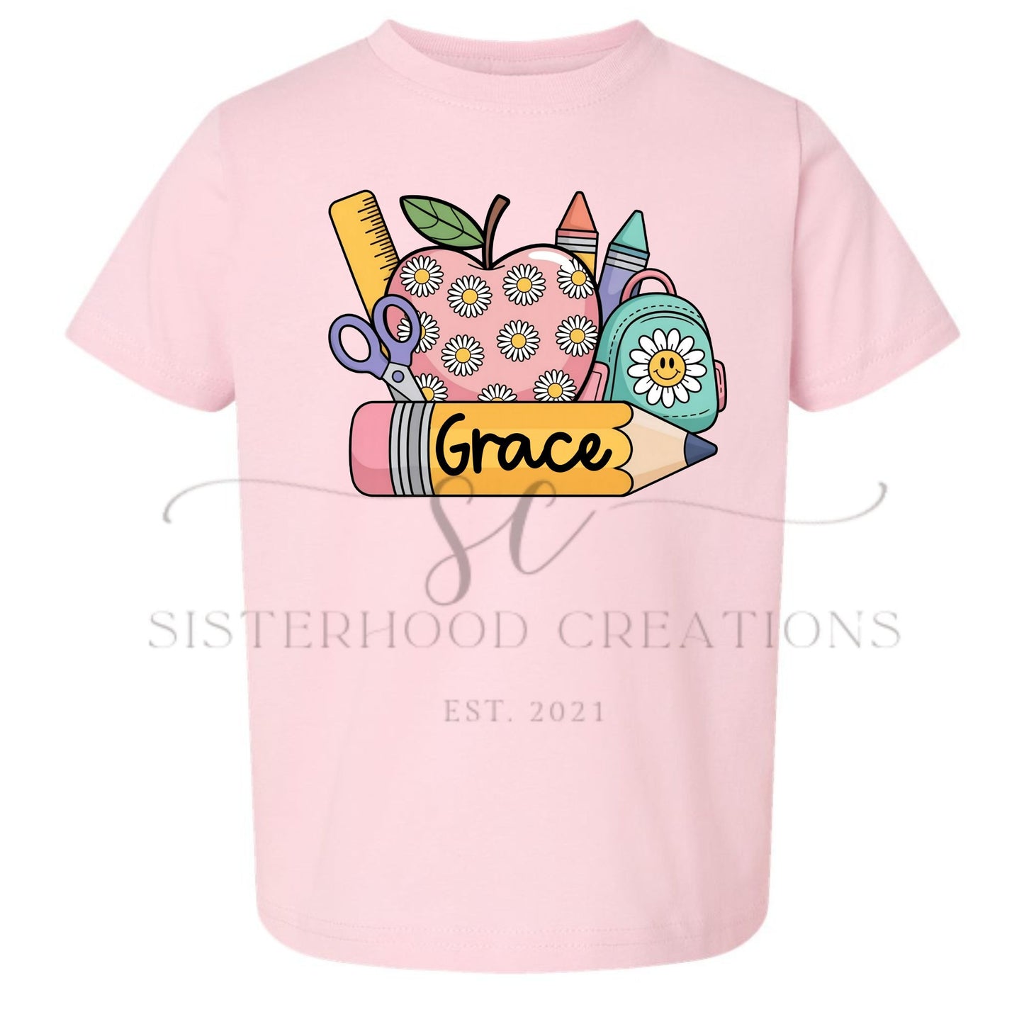🎀Custom Daisy School Name Tee