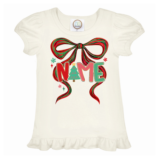 Christmas Custom Name Ruffle Tee🎄