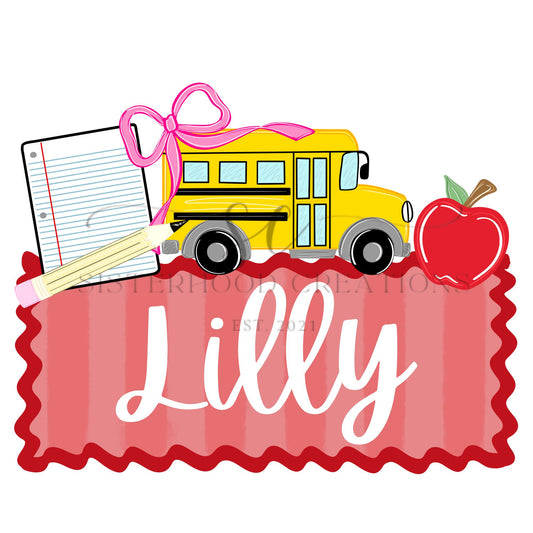 BUS BACK TO SCHOOL- CUSTOM NAME(GIRL)