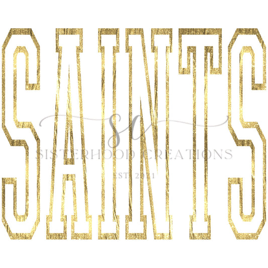 Gold Foil Varsity SAINTS