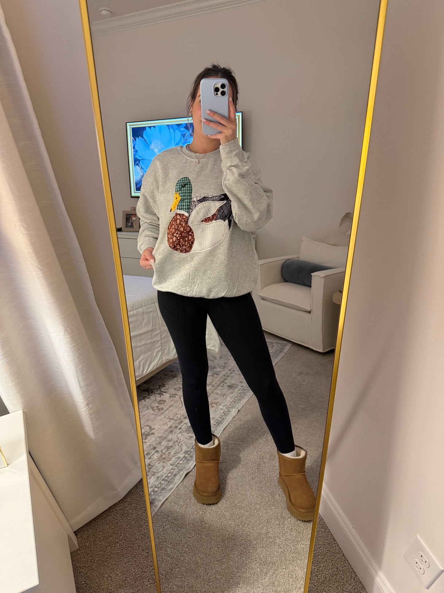 Faux Patchwork Duck Sweatshirt