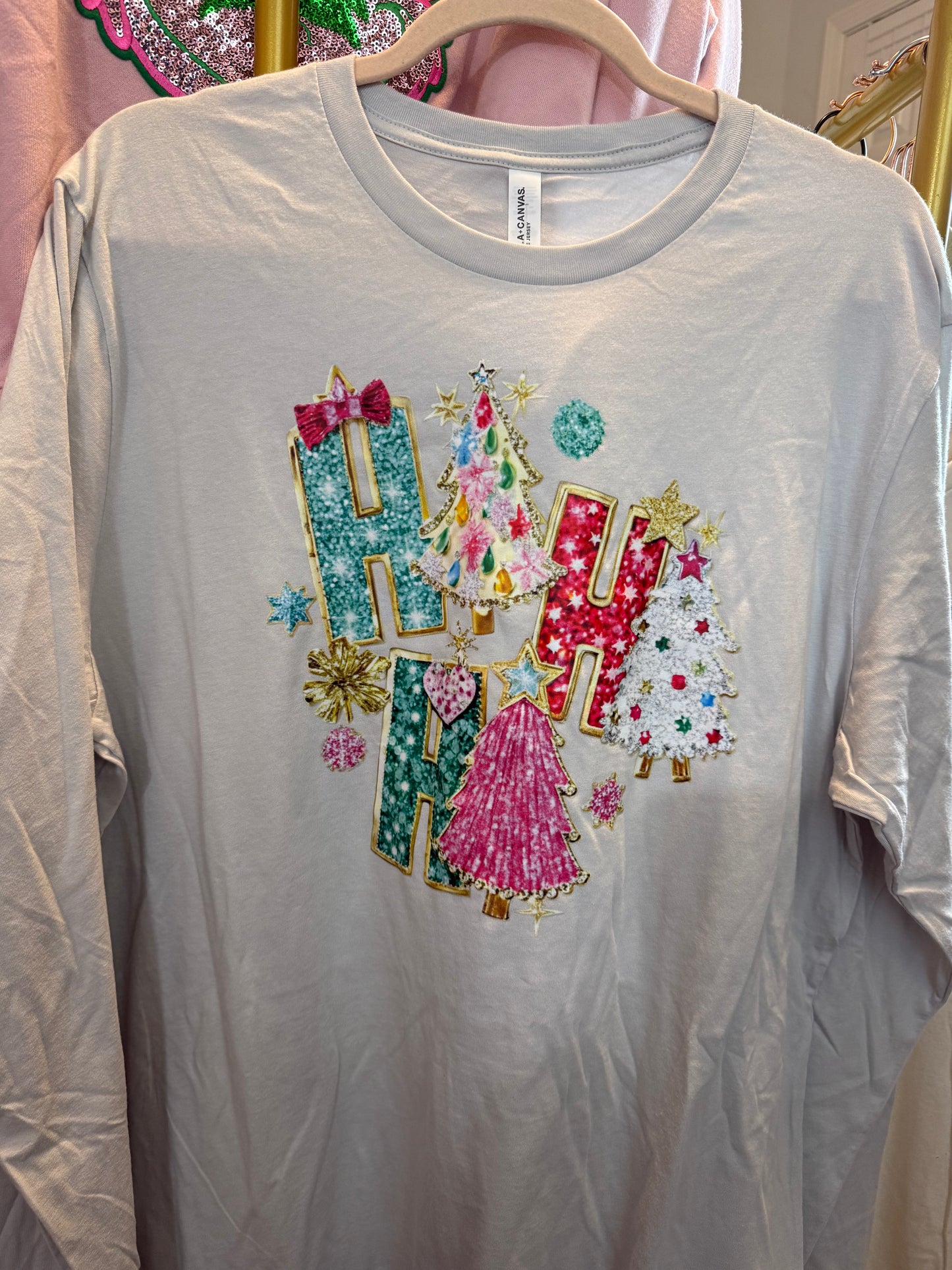 Glittery HO HO HO Long Sleeve