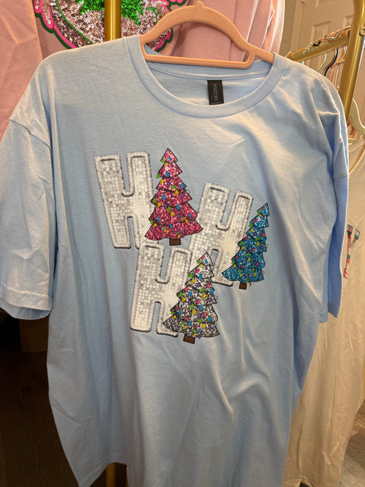 Glittery HO HO HO Tee