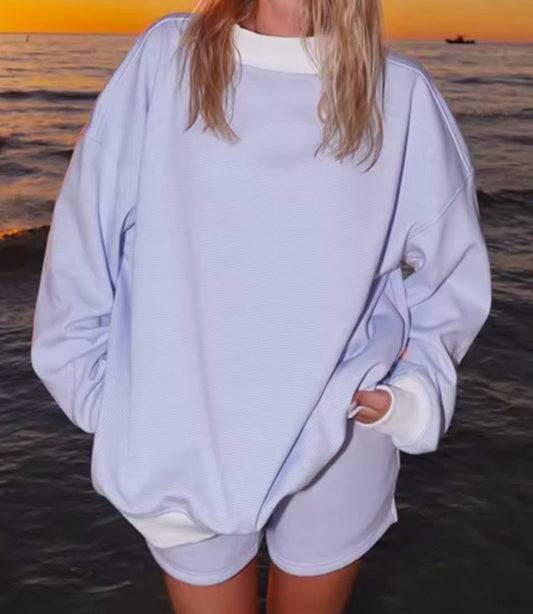 Light Purple Mock Neck Lounge Set