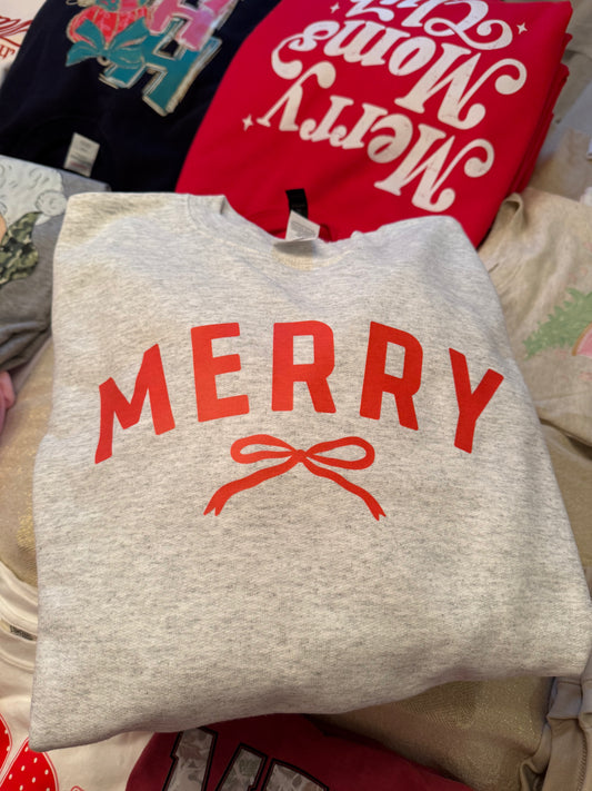 Merry with Bow Sweatshirt
