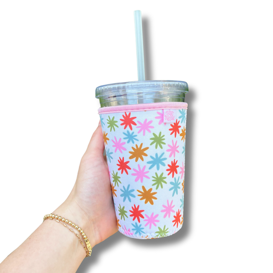 Coffee Cup Cover - Rainbow Stars - Iced Drink Sleeve